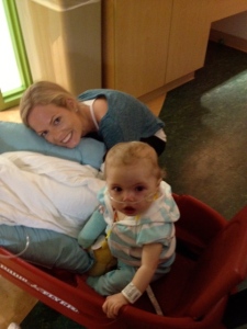 Liz took Olivia for a wagon ride